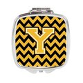 Carolines Treasures Letter Y Chevron Black and Gold Compact Mirror, 3 x 0.3 x 2.75 in. CJ1053-YSCM